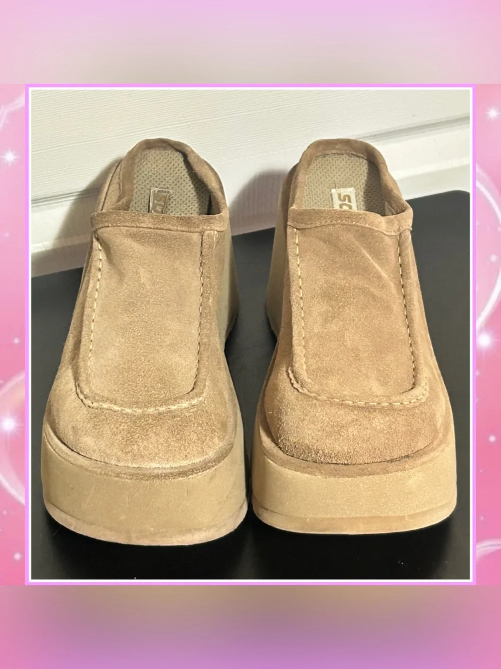 Vintage 90s Chunky Platform Suede Clogs - Picture 4 of 4